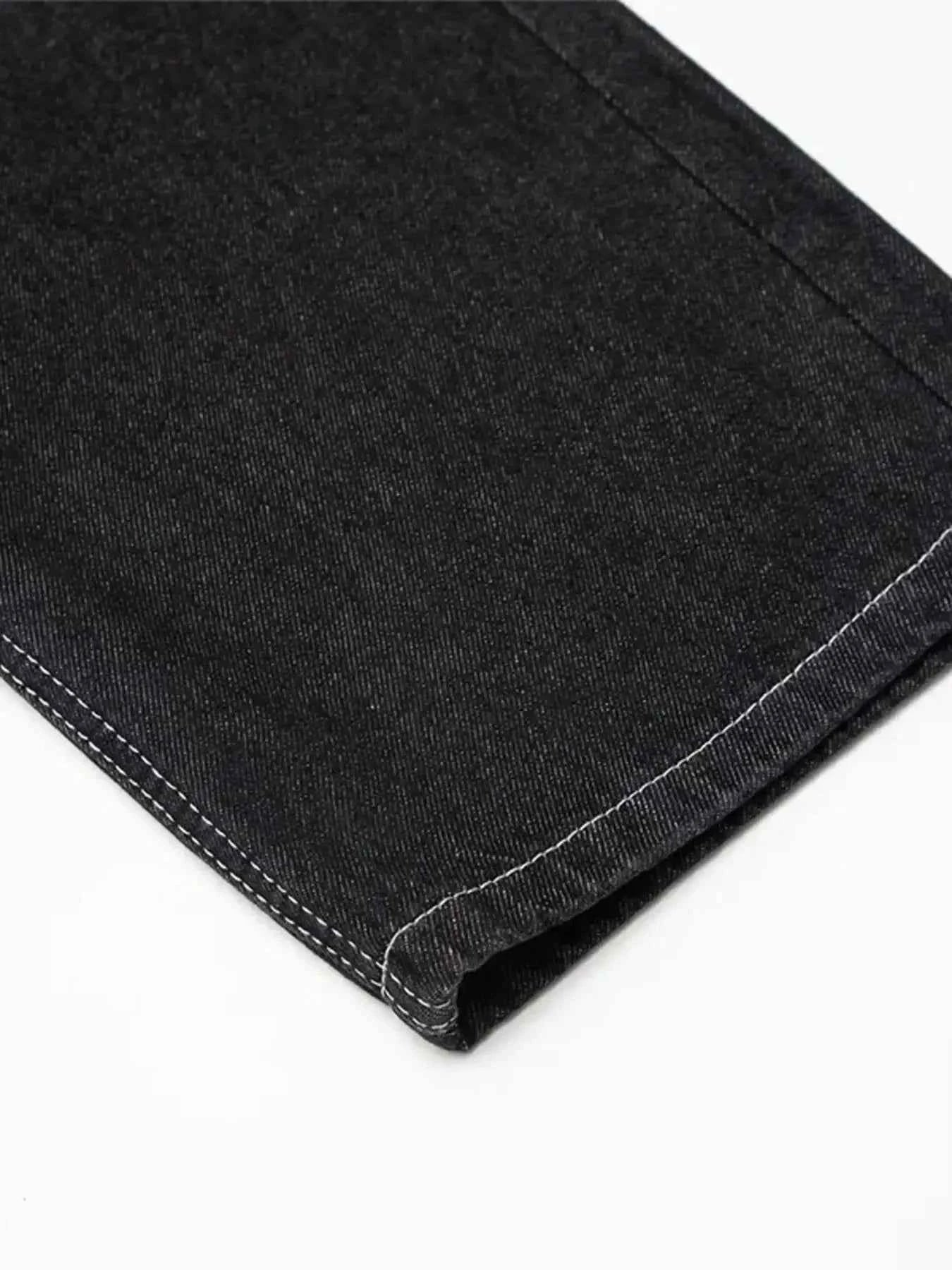 Men's Skeleton Embroidered Straight Leg Jeans