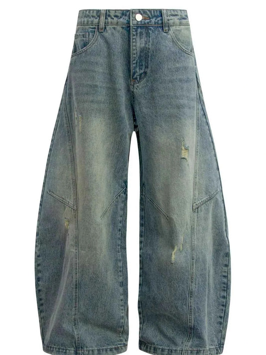 Men's Distressed Wide Leg Baggy Jeans