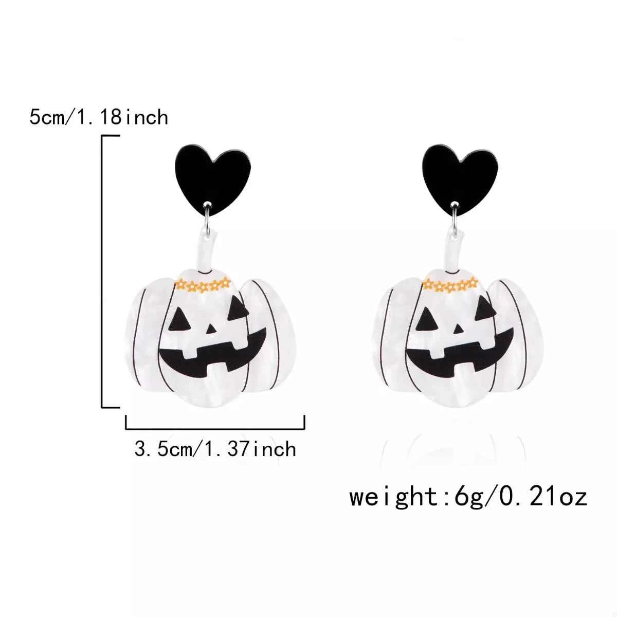 Halloween Pumpkin Heart Drop Earrings