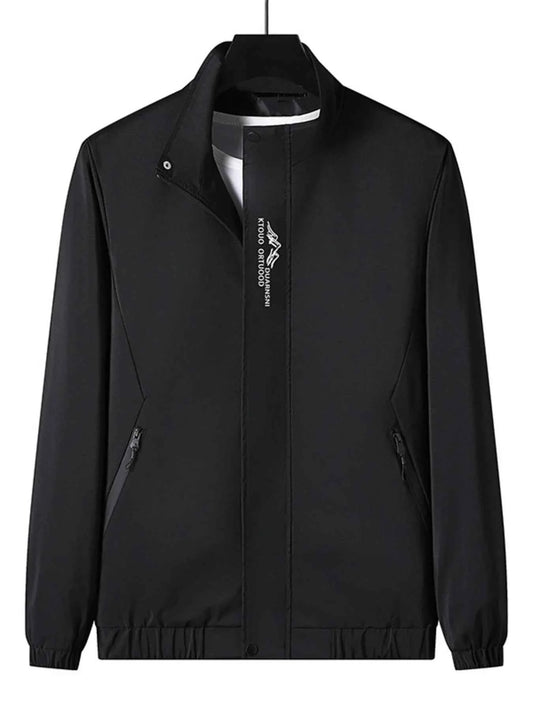 Men's Plus Size Zip Up Long Sleeve Jacket