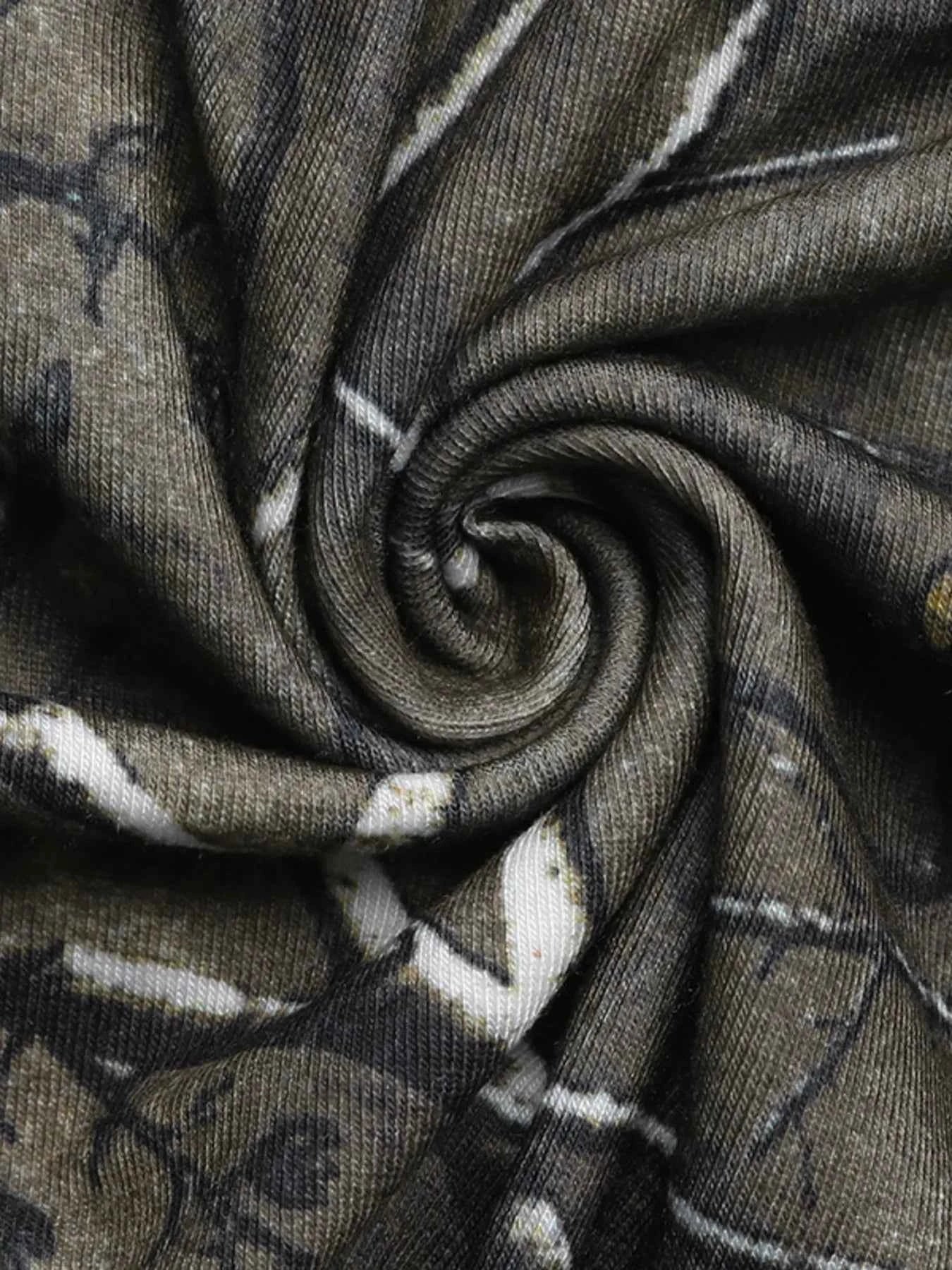 Asymmetrical Neck Printed Long Sleeve Top