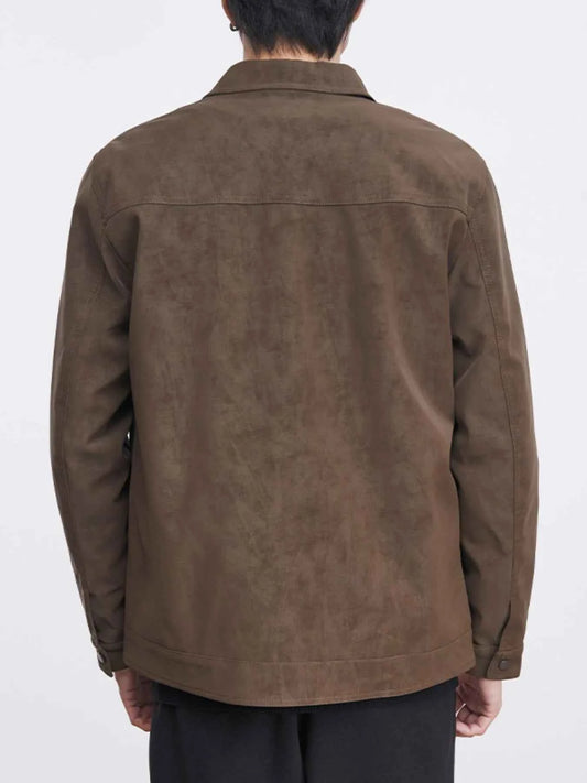 Men's Plus Size Button Up Long Sleeve Jacket