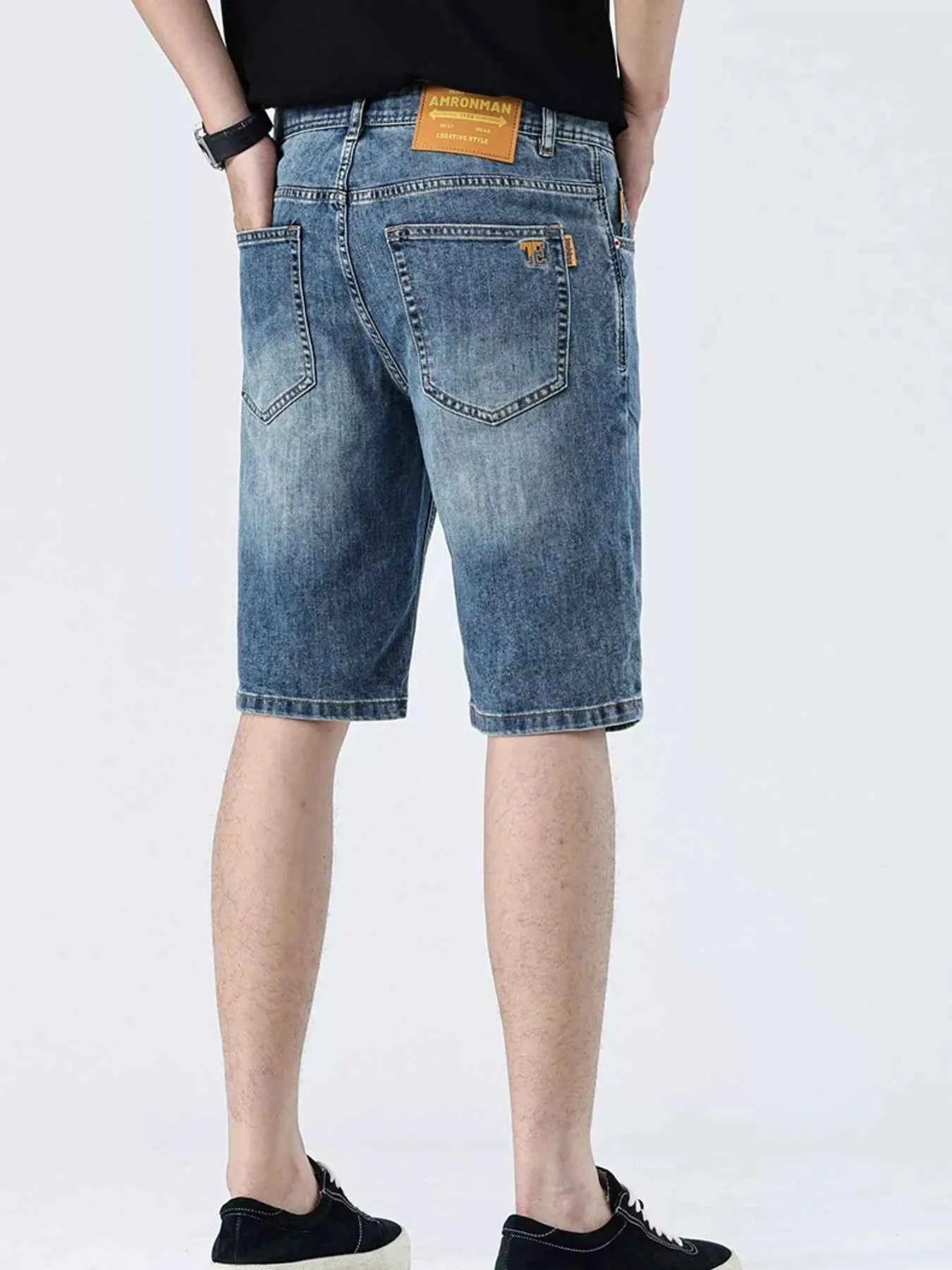 Men's Washed Loose Fit Denim Shorts