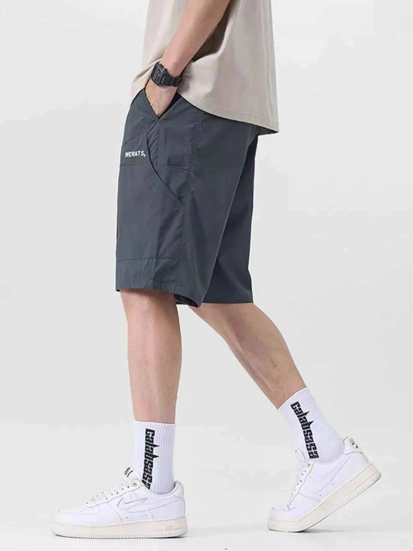 Men's Plus Size Drawstring Cargo Shorts