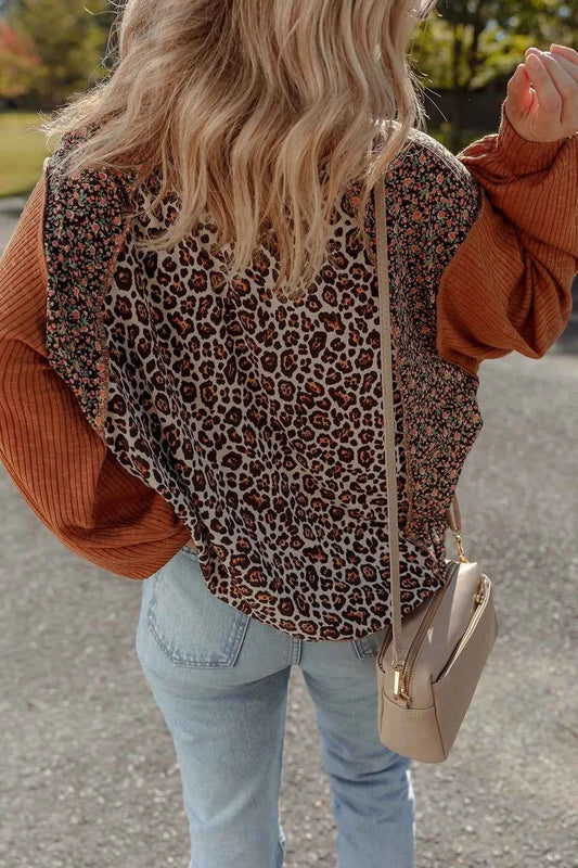 Leopard Print Long Sleeve Sweatshirt