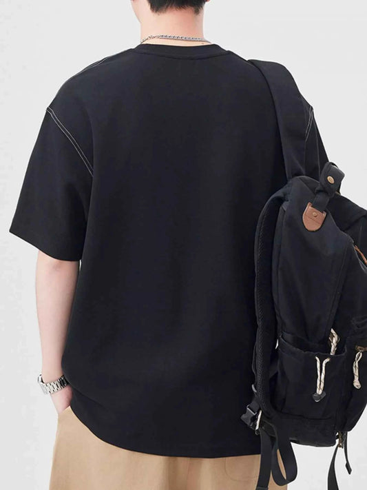 Men's Plus Size Round Neck Relaxed Fit T-Shirt