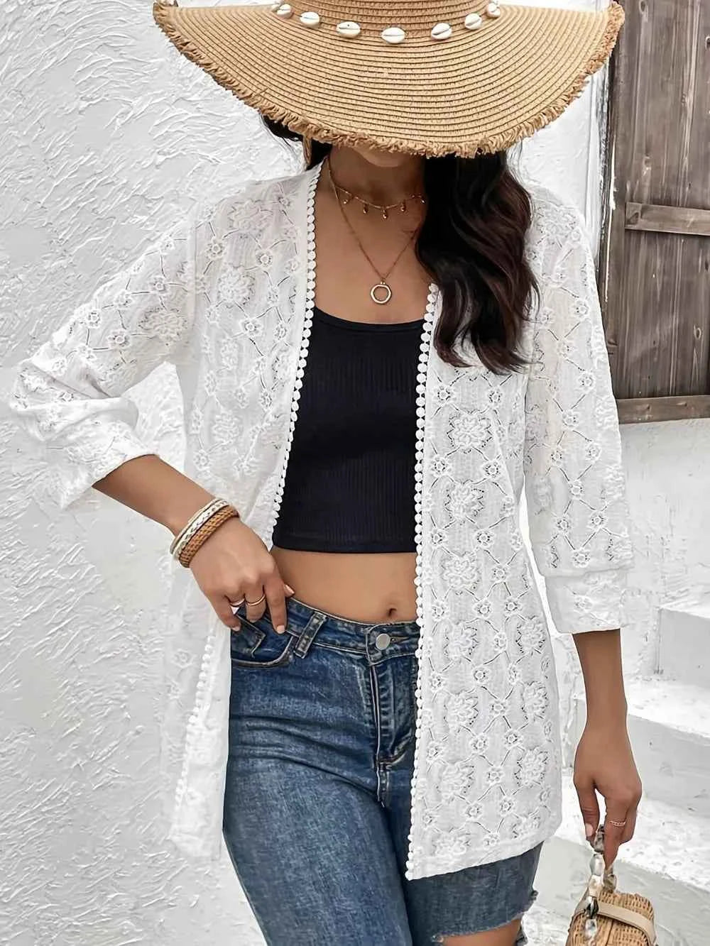 Lace Open Front Cover Up