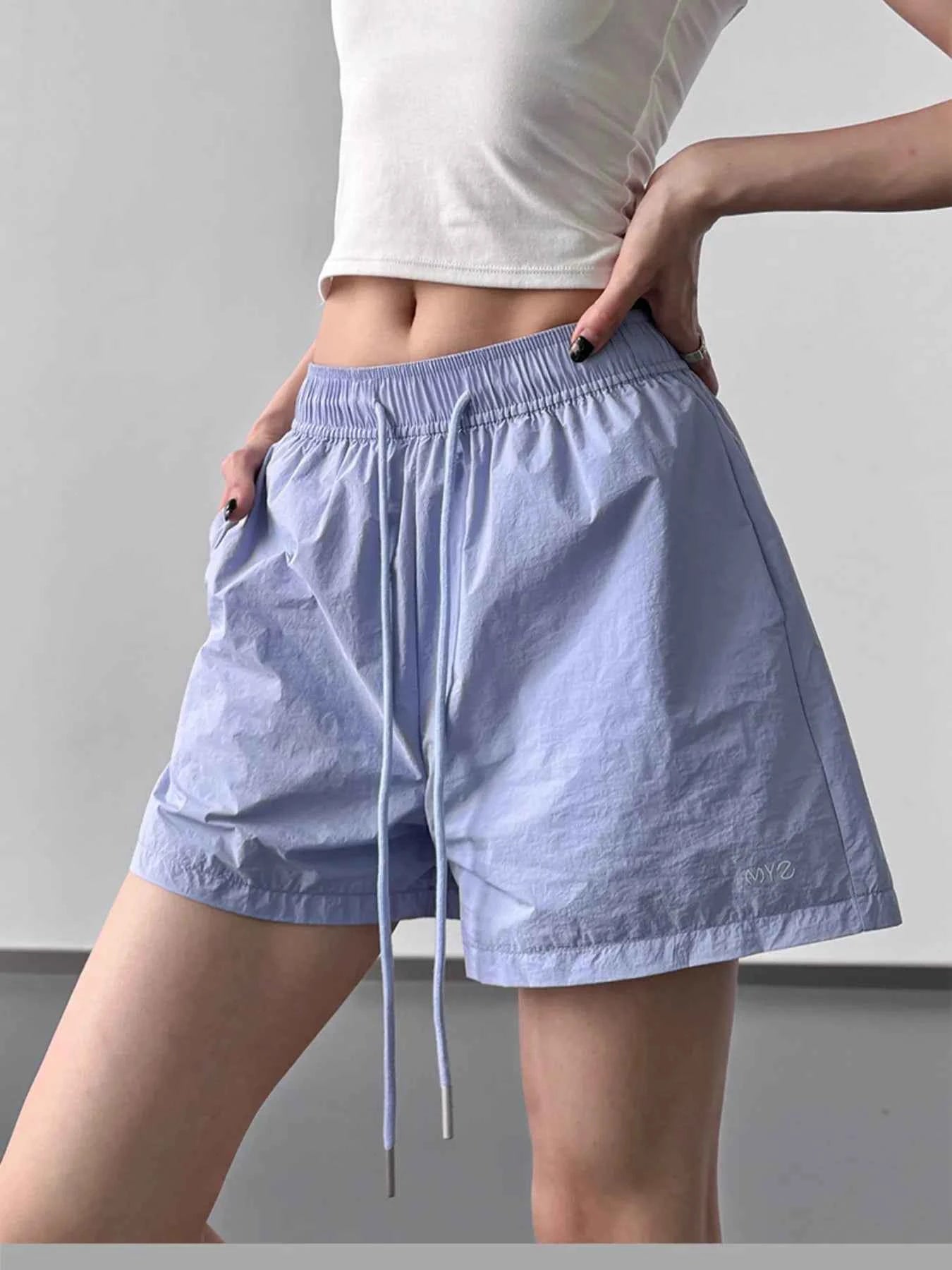 High Waisted Drawstring Shorts
