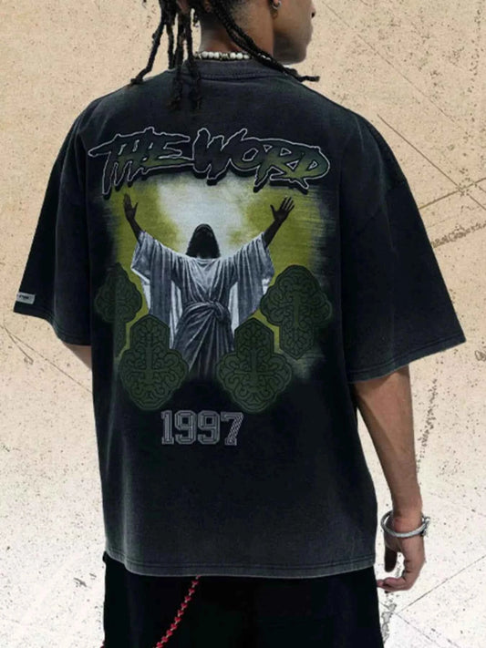 Men's Graphic Round Neck Short Sleeve T-Shirt