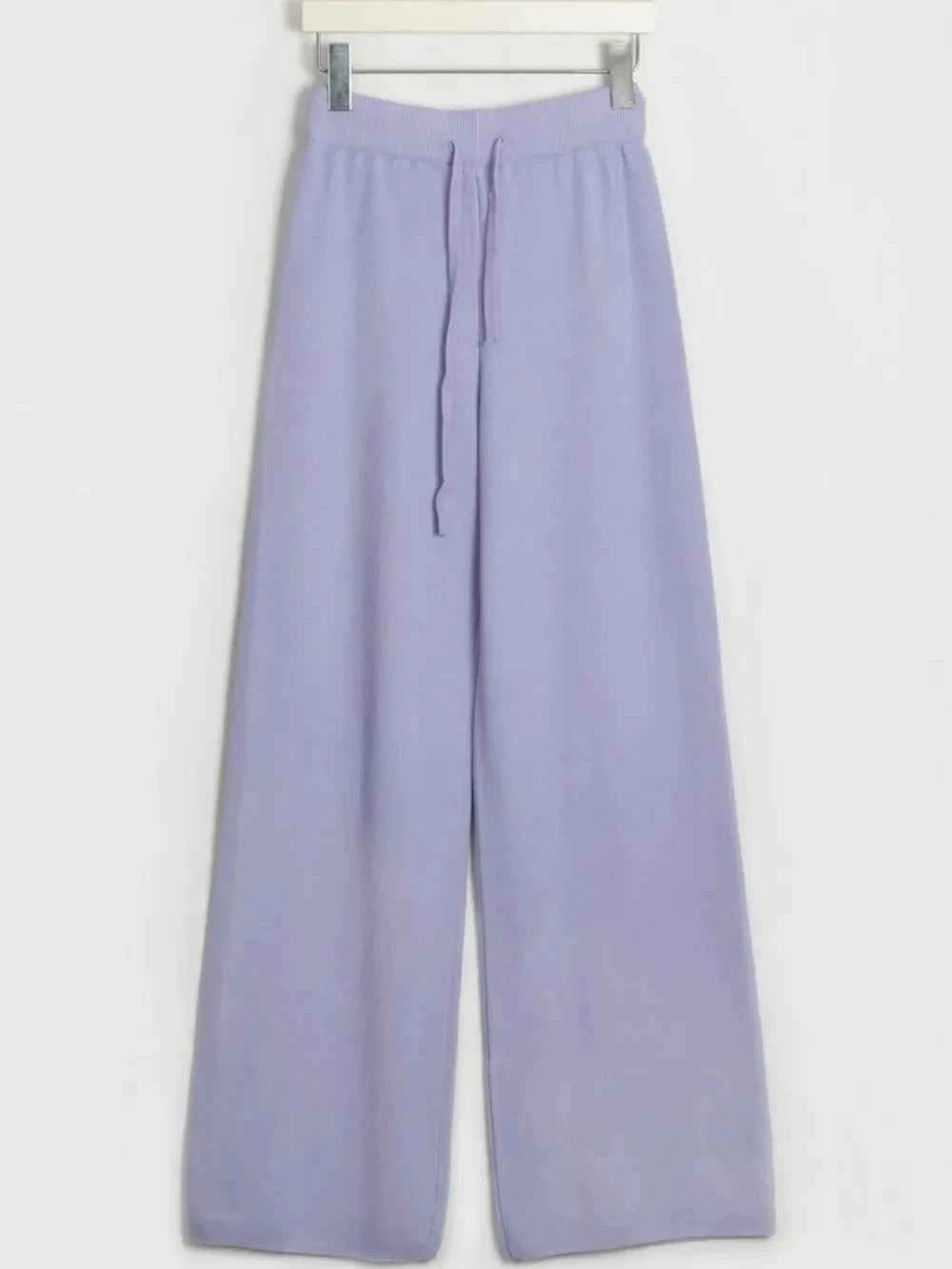 V-Neck Long Sleeve Top and Drawstring Pants Sweater Set