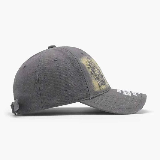 Distressed Letter Cotton Baseball Cap