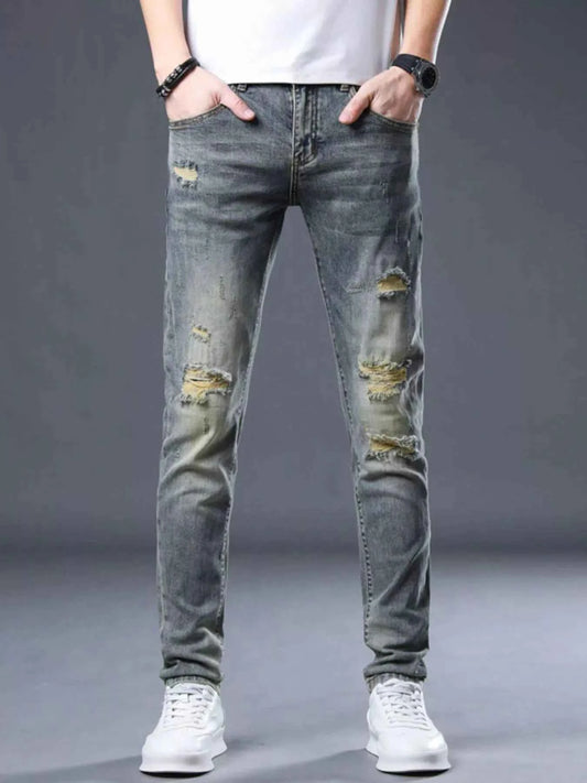 Men's Distressed Slim Fit Jeans