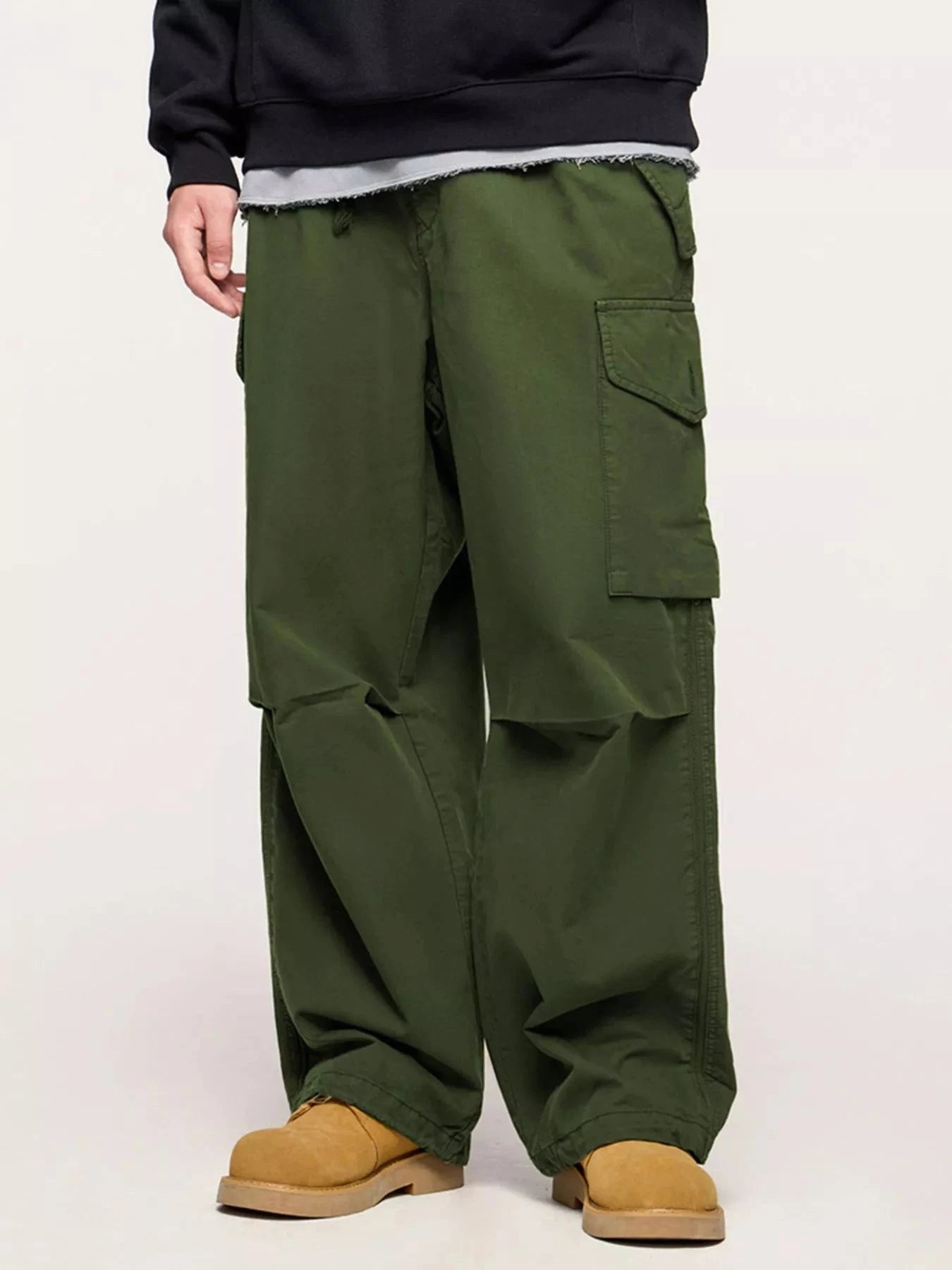 Men's Wide Leg Cargo Pants with Multi-Pocket