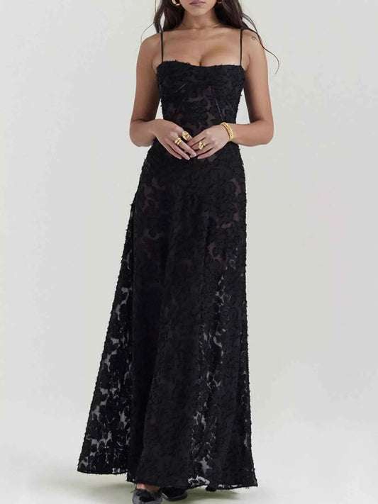 Lace Spaghetti Strap Maxi Dress