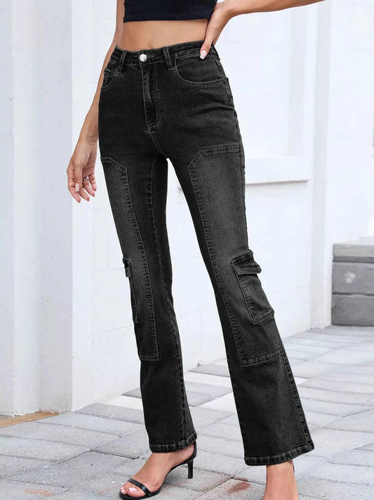 High-Waisted Bootcut Jeans