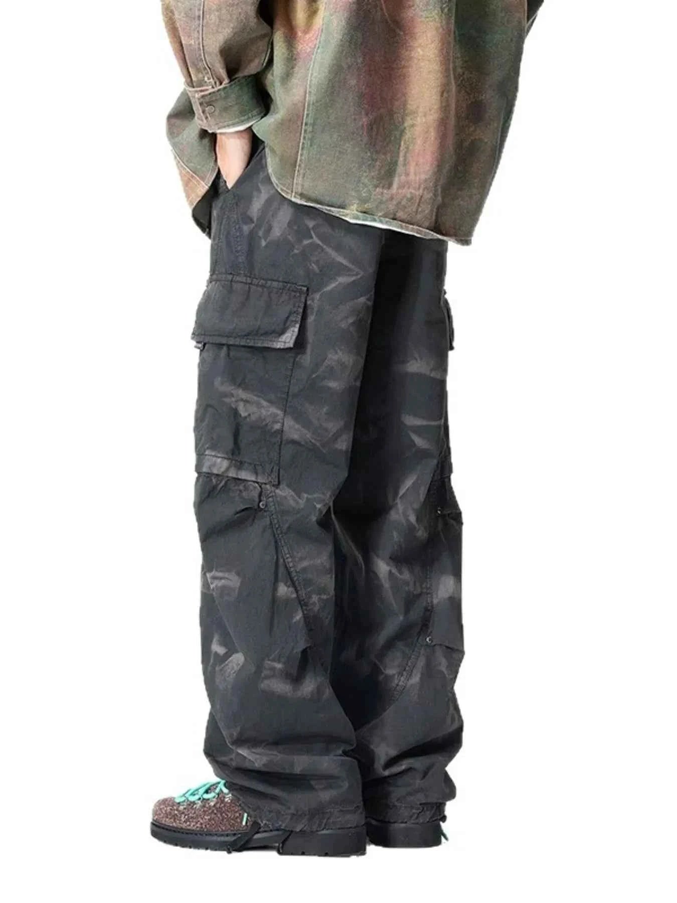 Men's Full Size Wide Leg Cargo Pants Plus Size