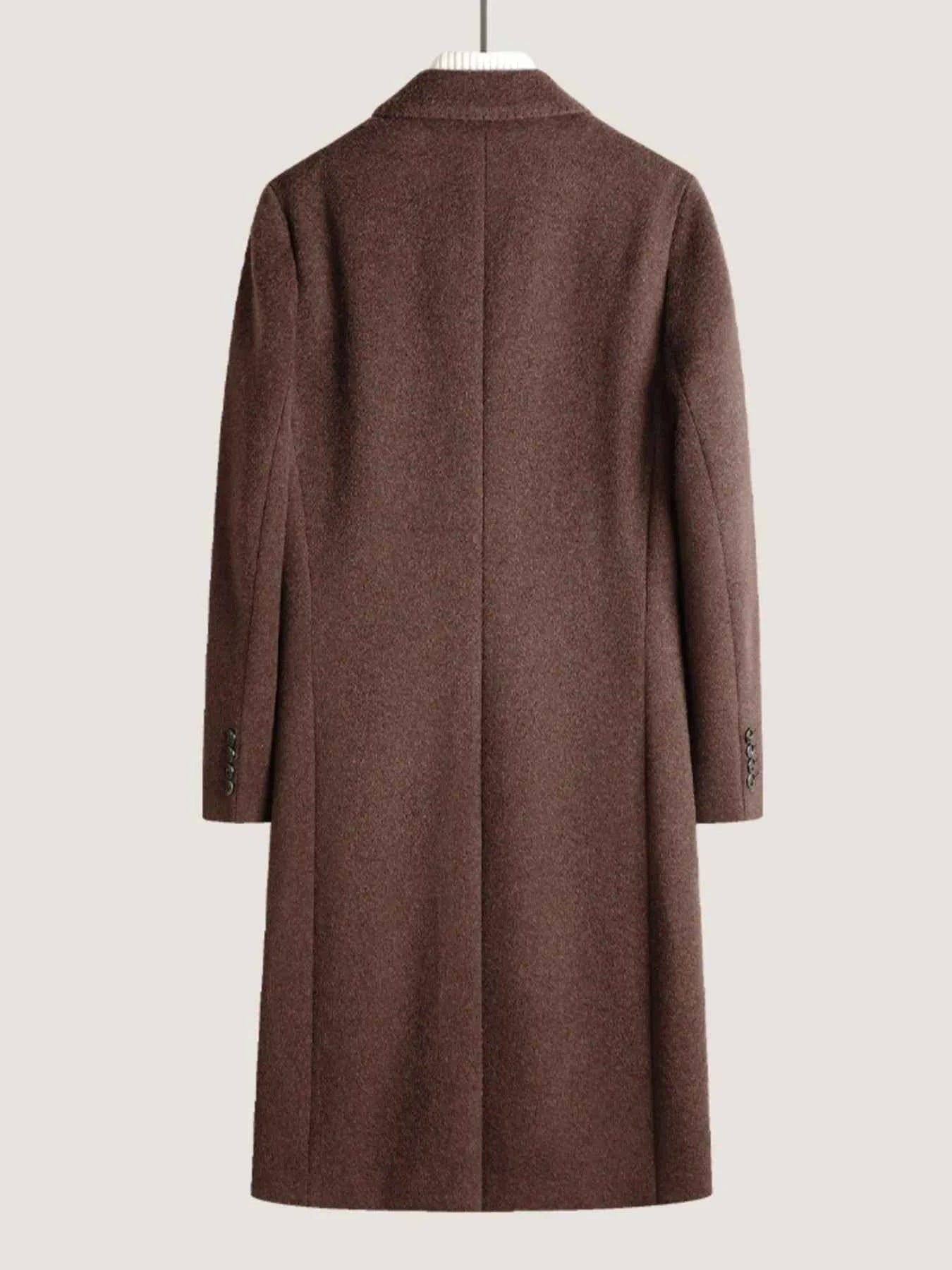 Men's Plus Size Double-Breasted Wool Overcoat