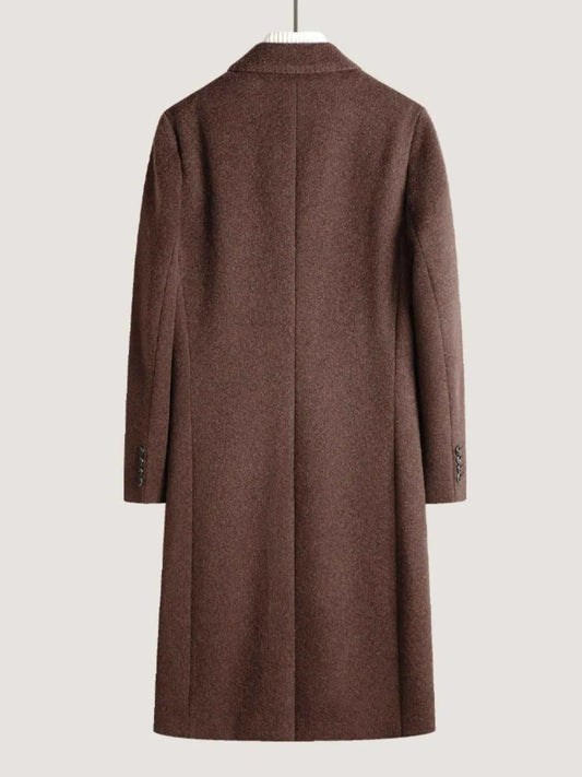 Men's Plus Size Double-Breasted Wool Overcoat