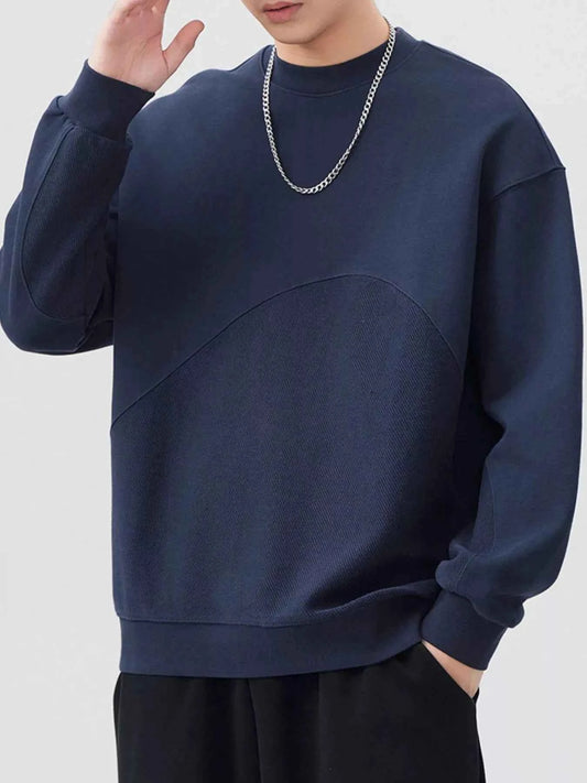 Men's Plus Size Round Neck Long Sleeve Sweatshirt