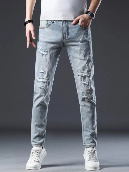 Men's Distressed Slim Fit Jeans