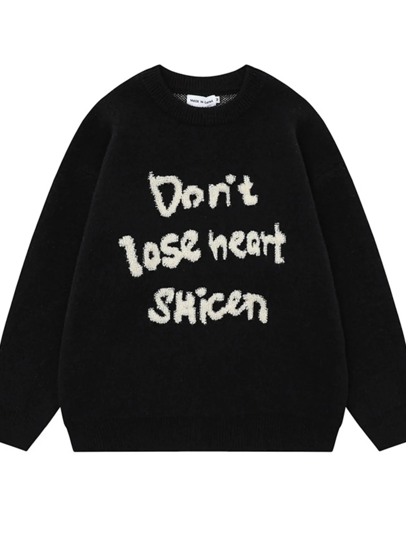 Men's Letter Round Neck Long Sleeve Sweater