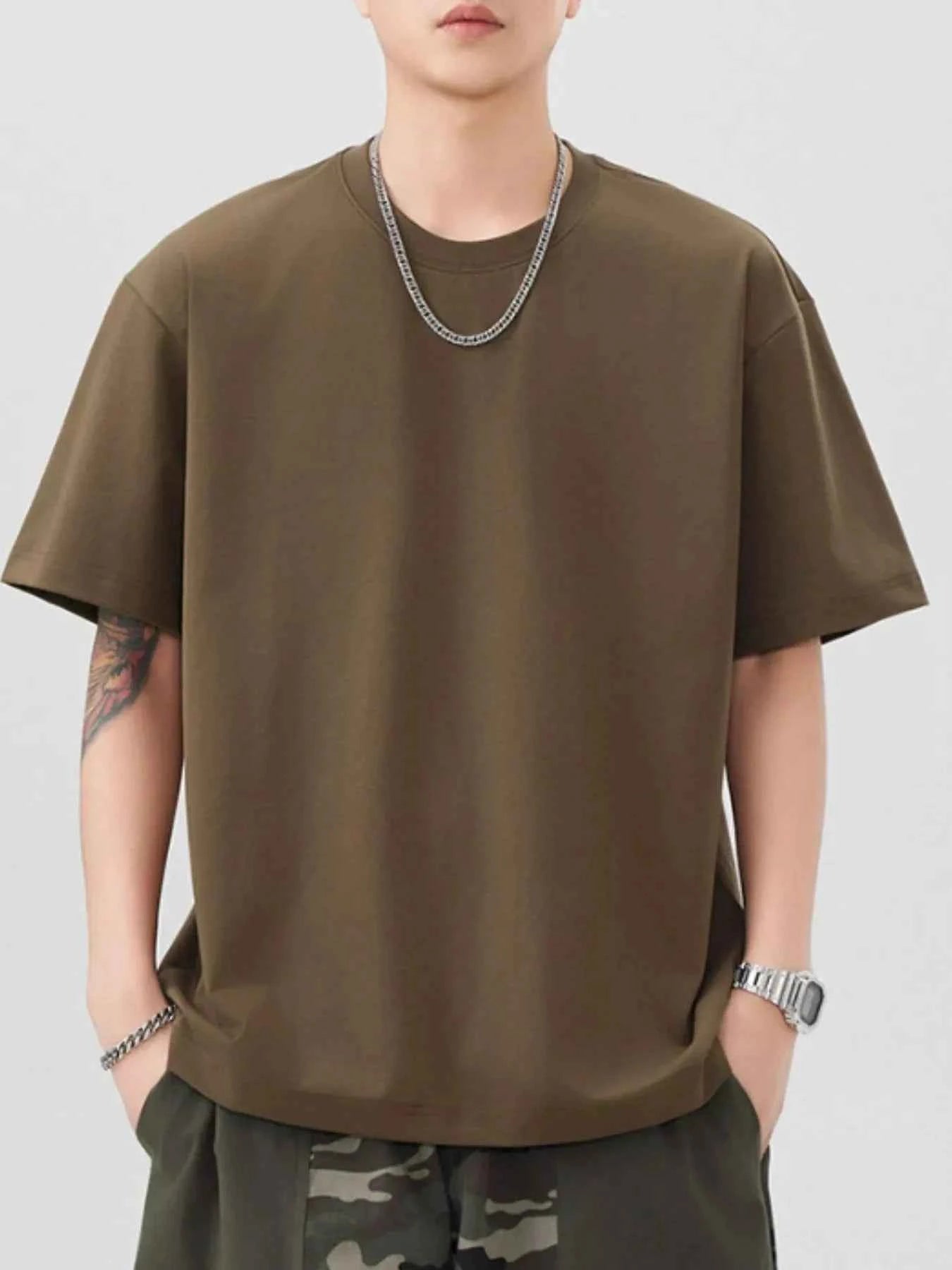 Men's Plus Size Round Neck Short Sleeve T-Shirt