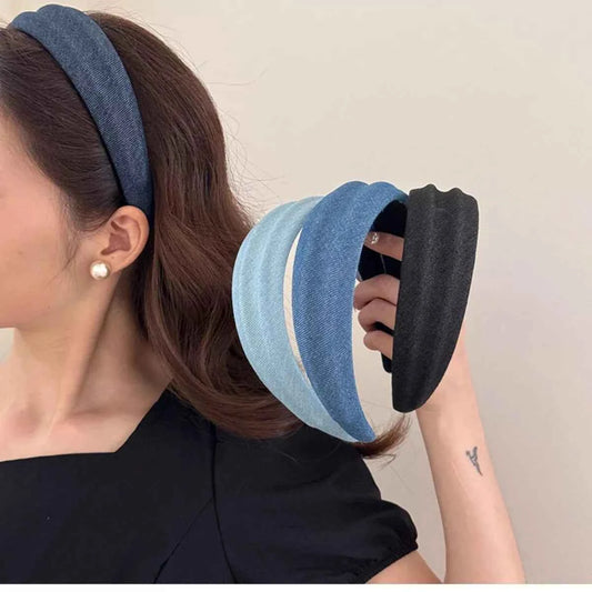 Denim Padded Wide Headband