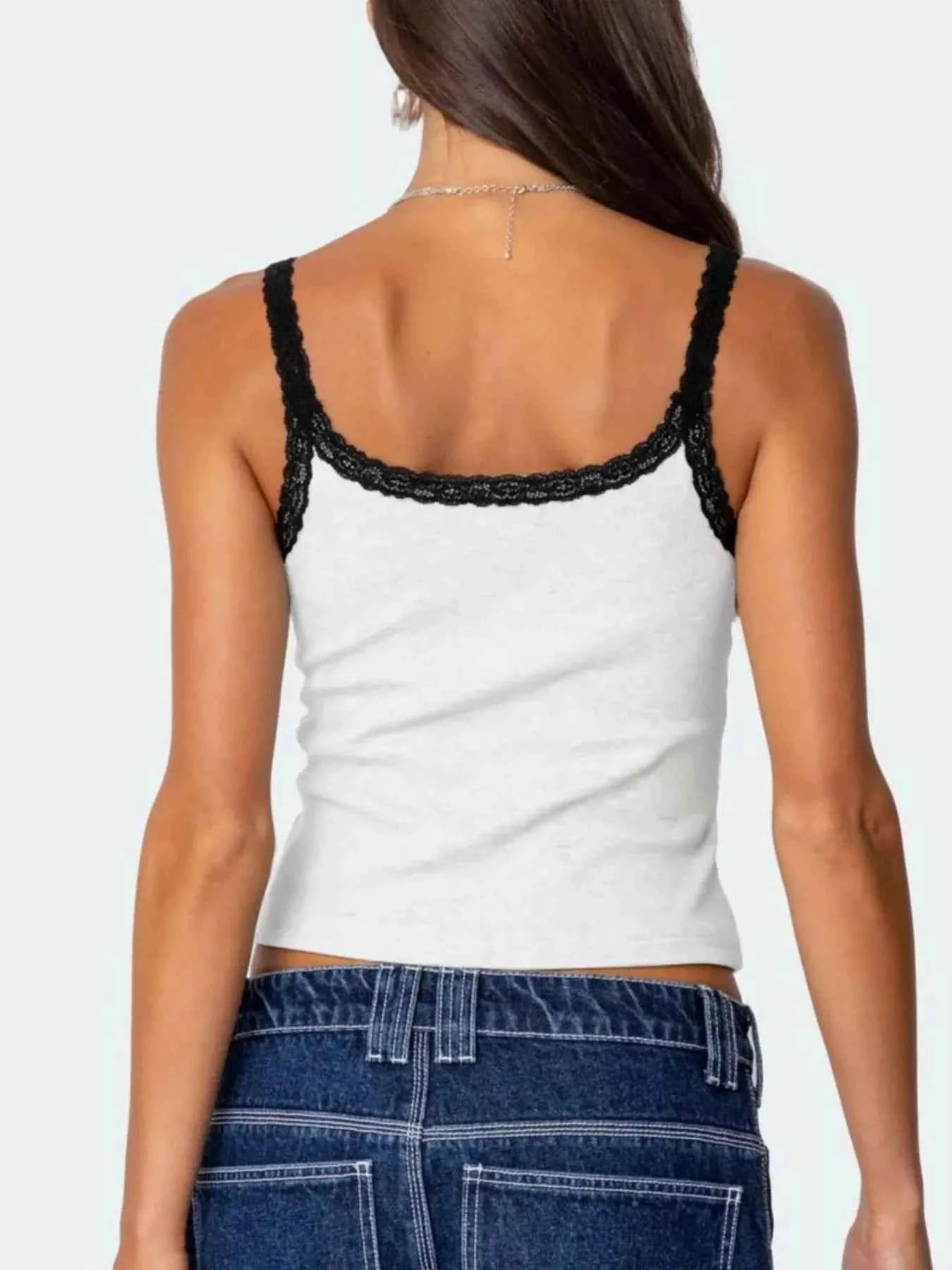 Lace Detail Contrast Trim Cami