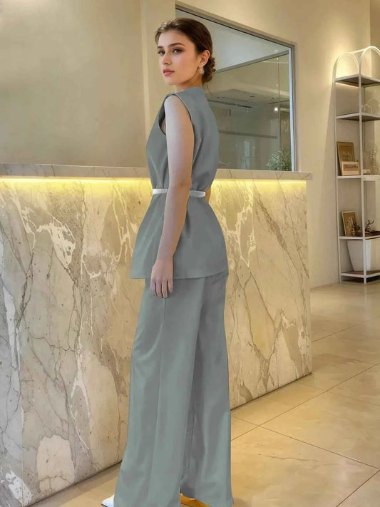 Sleeveless Top and Pants Set