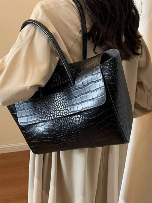 Crocodile Embossed Tote Bag