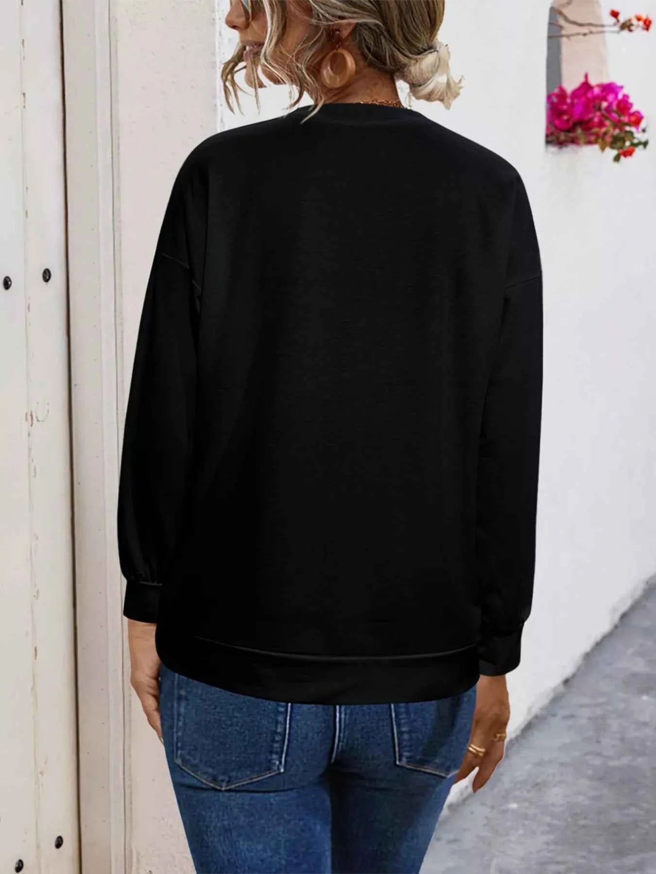 Graphic Round Neck Dropped Shoulder T-Shirt
