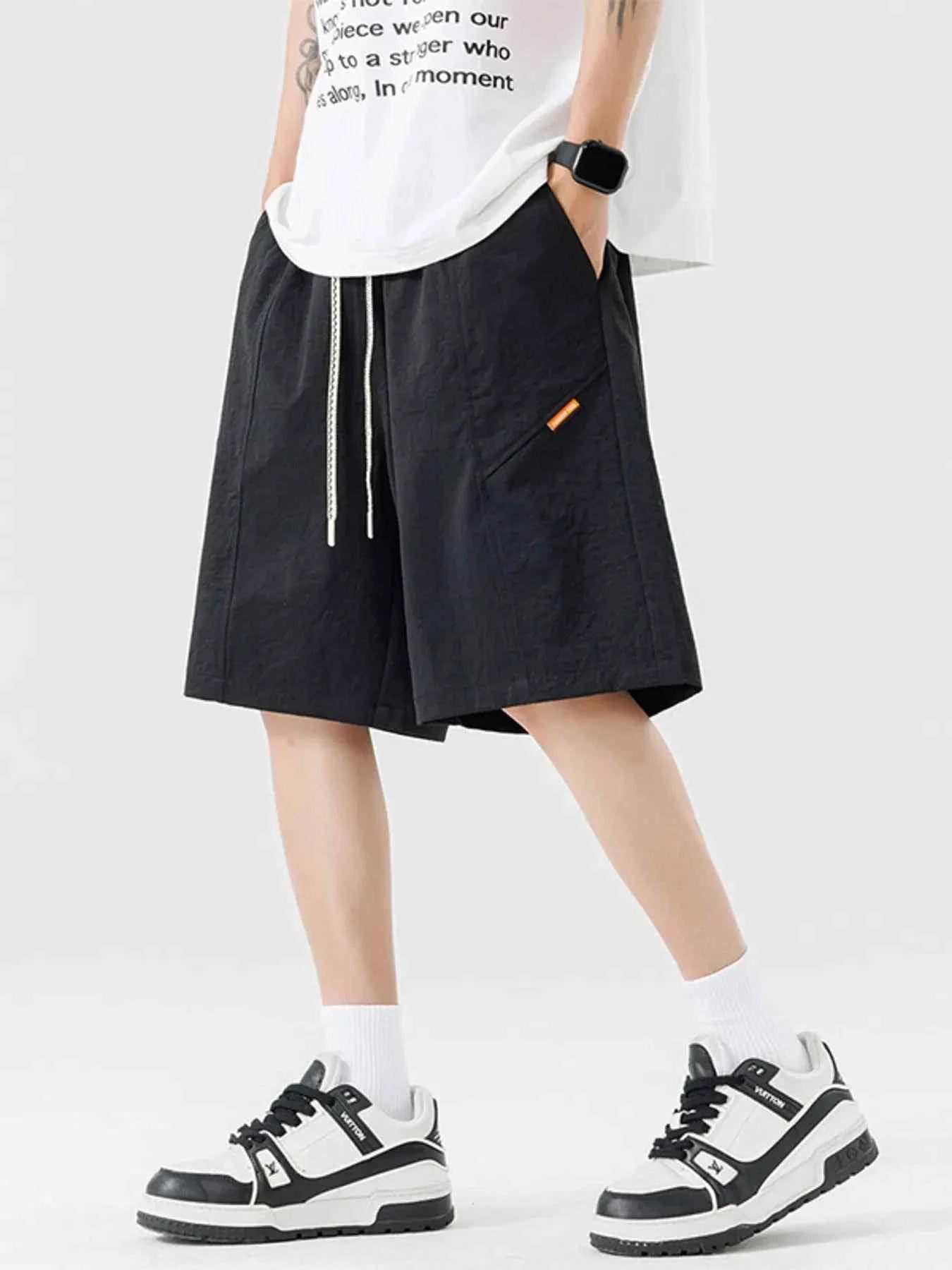 Men's Plus Size Drawstring Wide Leg Shorts