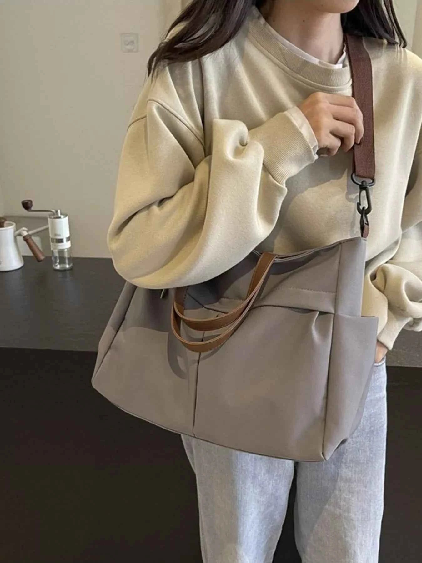 Casual Lightweight Nylon Tote Handbag