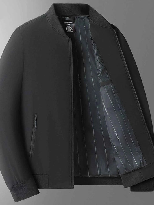 Men's Plus Size Zip Up Long Sleeve Jacket