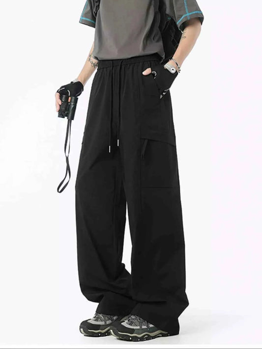 Men's Full Size Drawstring Wide Leg Pants Plus Size