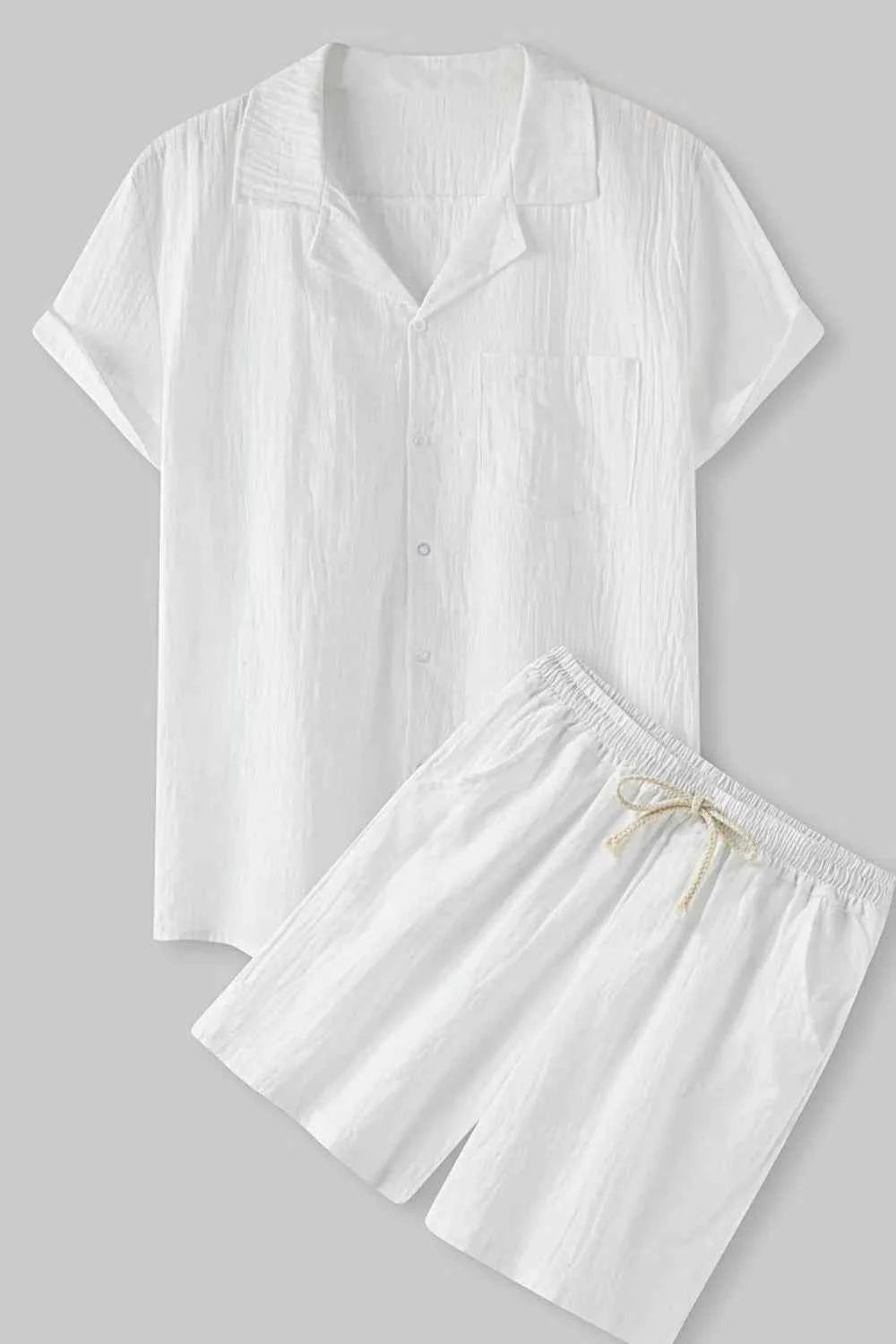 Men's Short Sleeve Shirt and Shorts Set