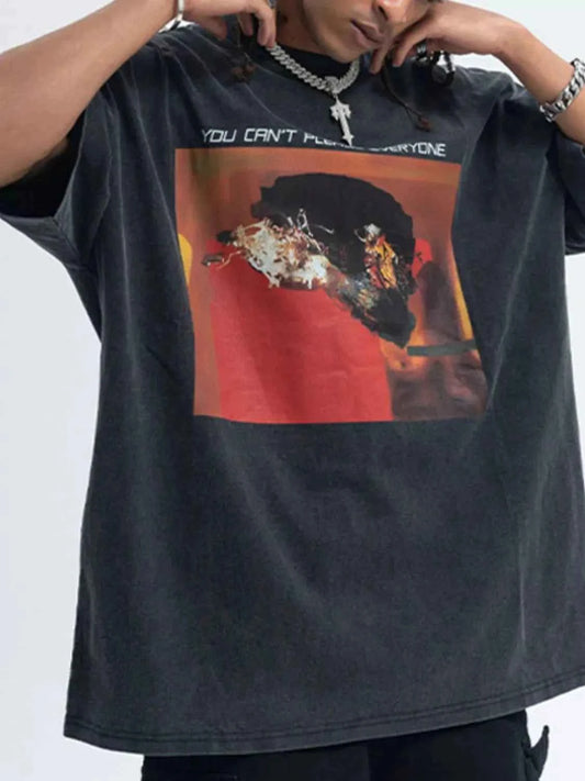 Men's Graphic Round Neck Short Sleeve T-Shirt