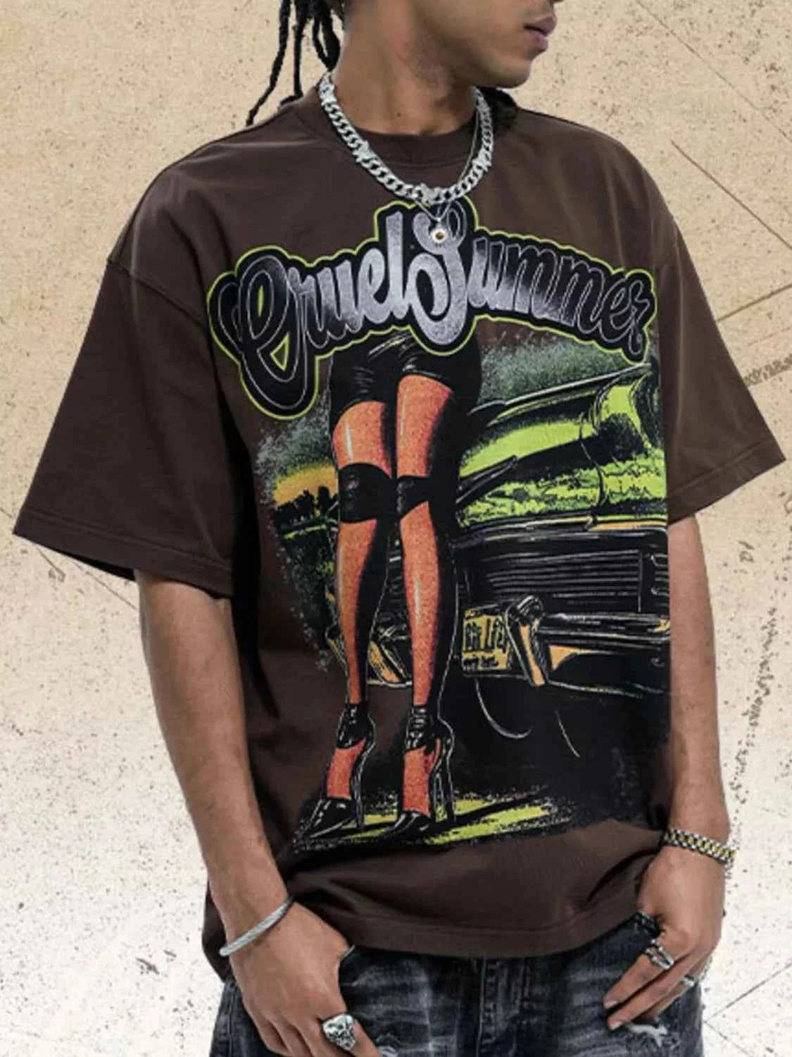 Men's Graphic Round Neck Short Sleeve T-Shirt