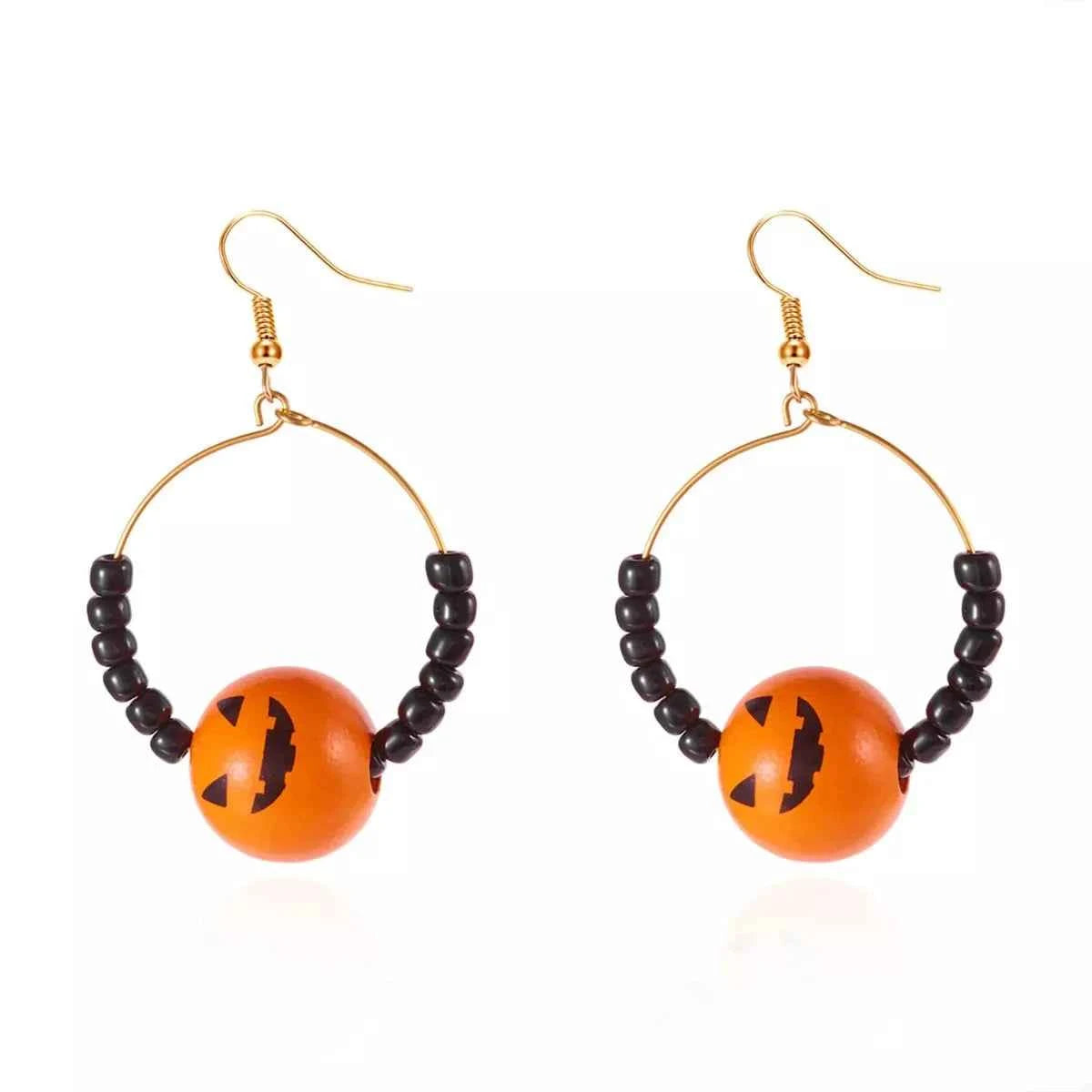 18K Gold-Plated Halloween Bead Earrings