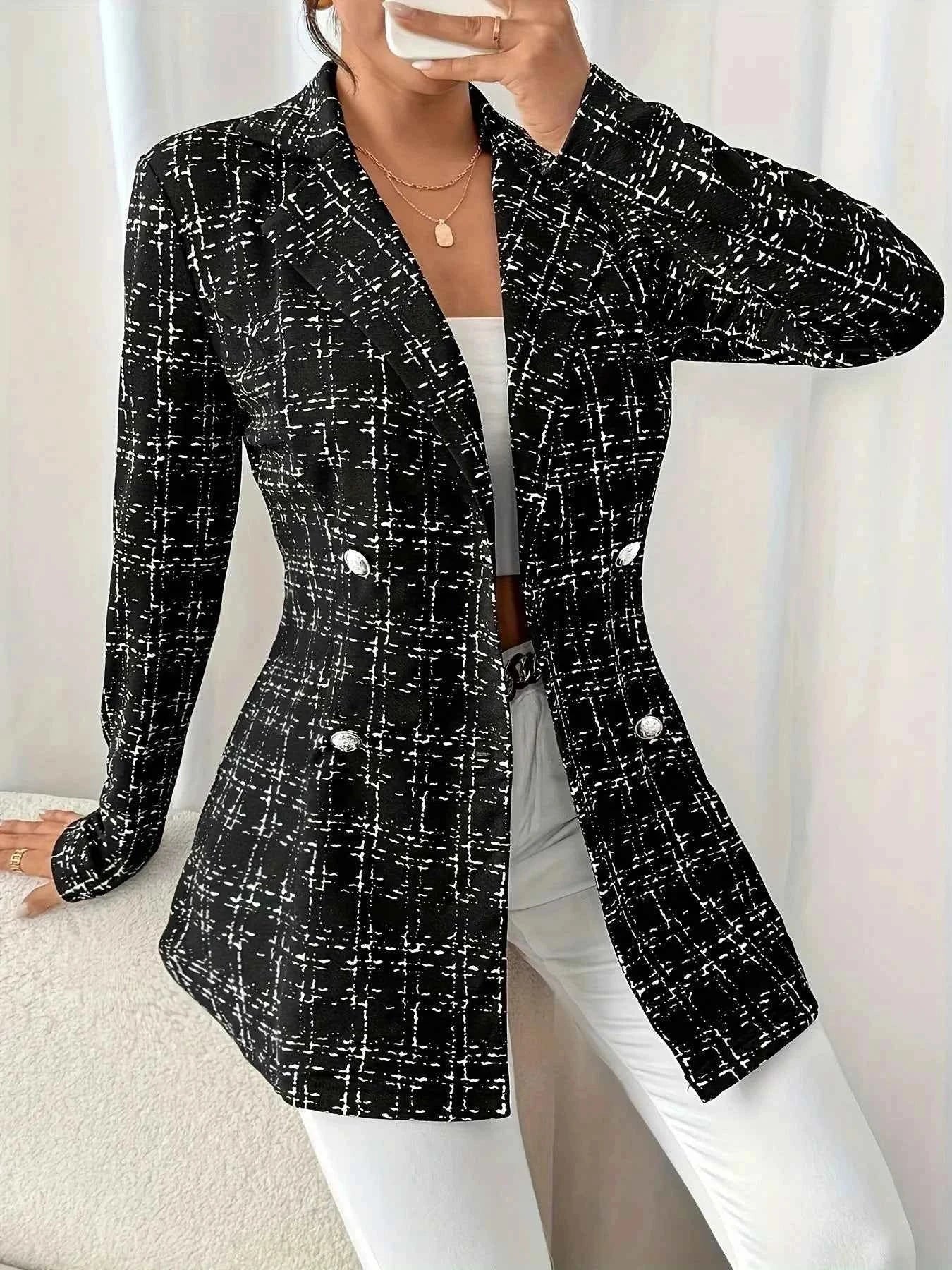 Tweed Double-Breasted Blazer