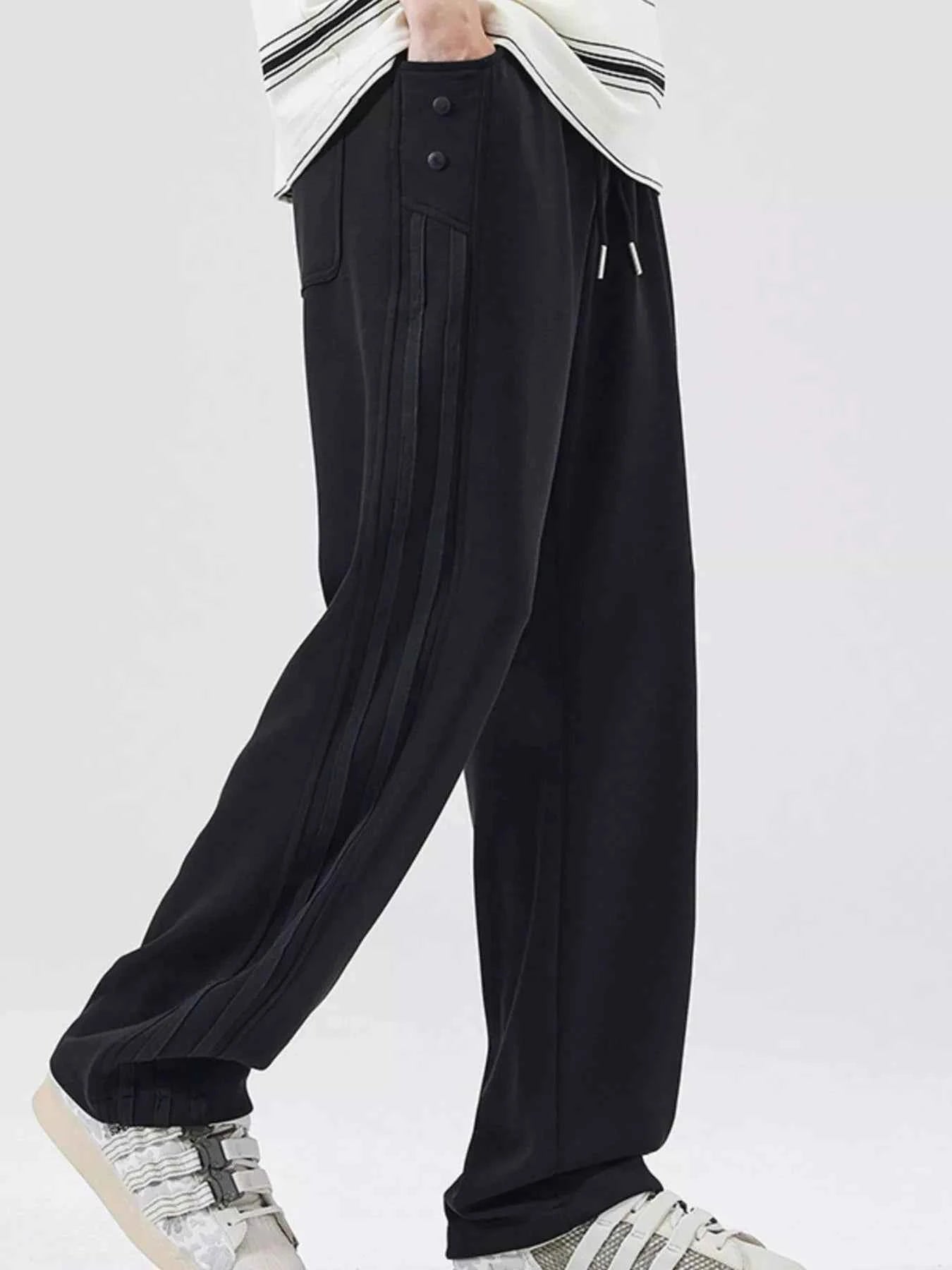 Men's Full Size Drawstring Wide Leg Casual Pants Plus Size