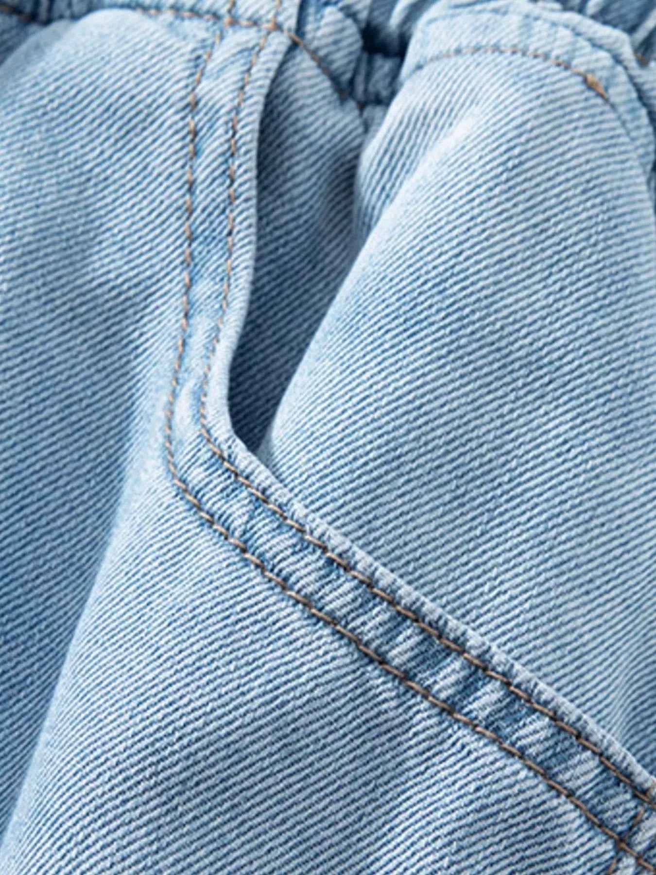 Men's Full Size Drawstring Denim Shorts Plus Size