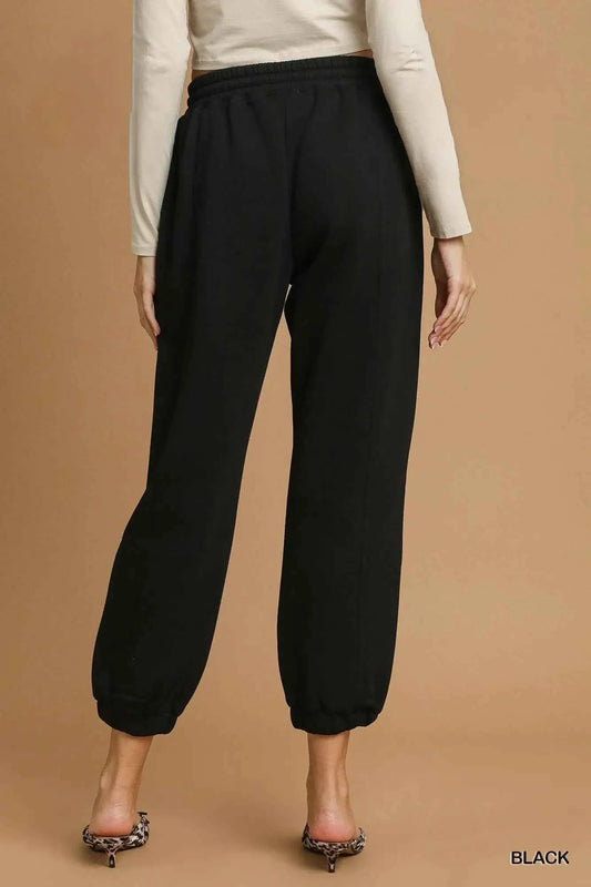 Umgee Fleece Jogger Pants with Drawstring
