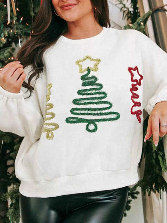 Christmas Tree Round Neck Sweatshirt