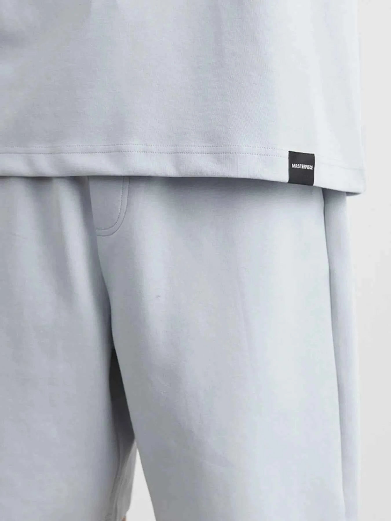 Men's Plus Size Round Neck Short Sleeve Top and Shorts Set