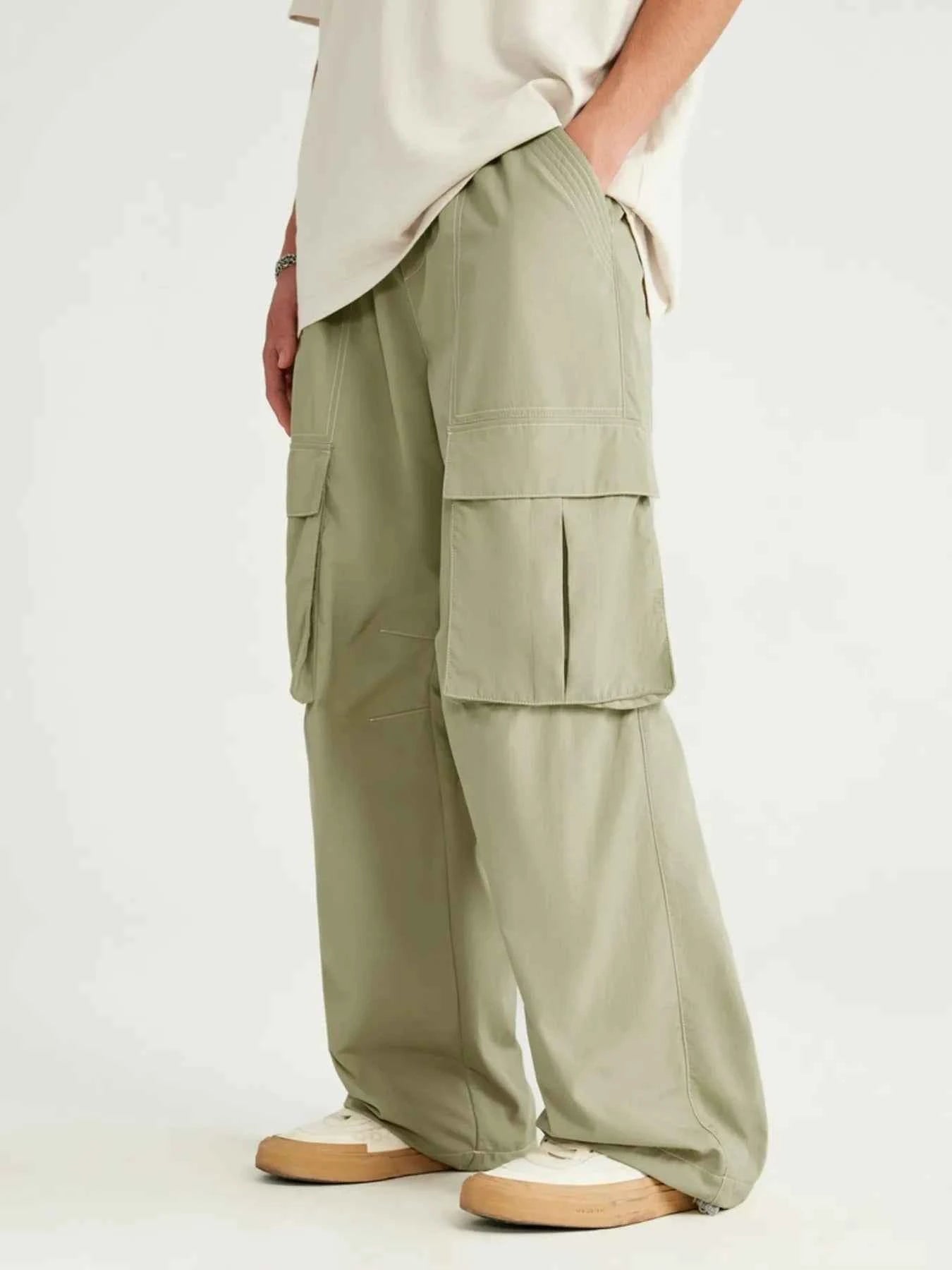 Men's Oversized Cargo Utility Wide Leg Pants