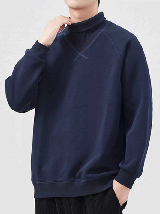 Men's Plus Size Turtleneck Long Sleeve Sweatshirt