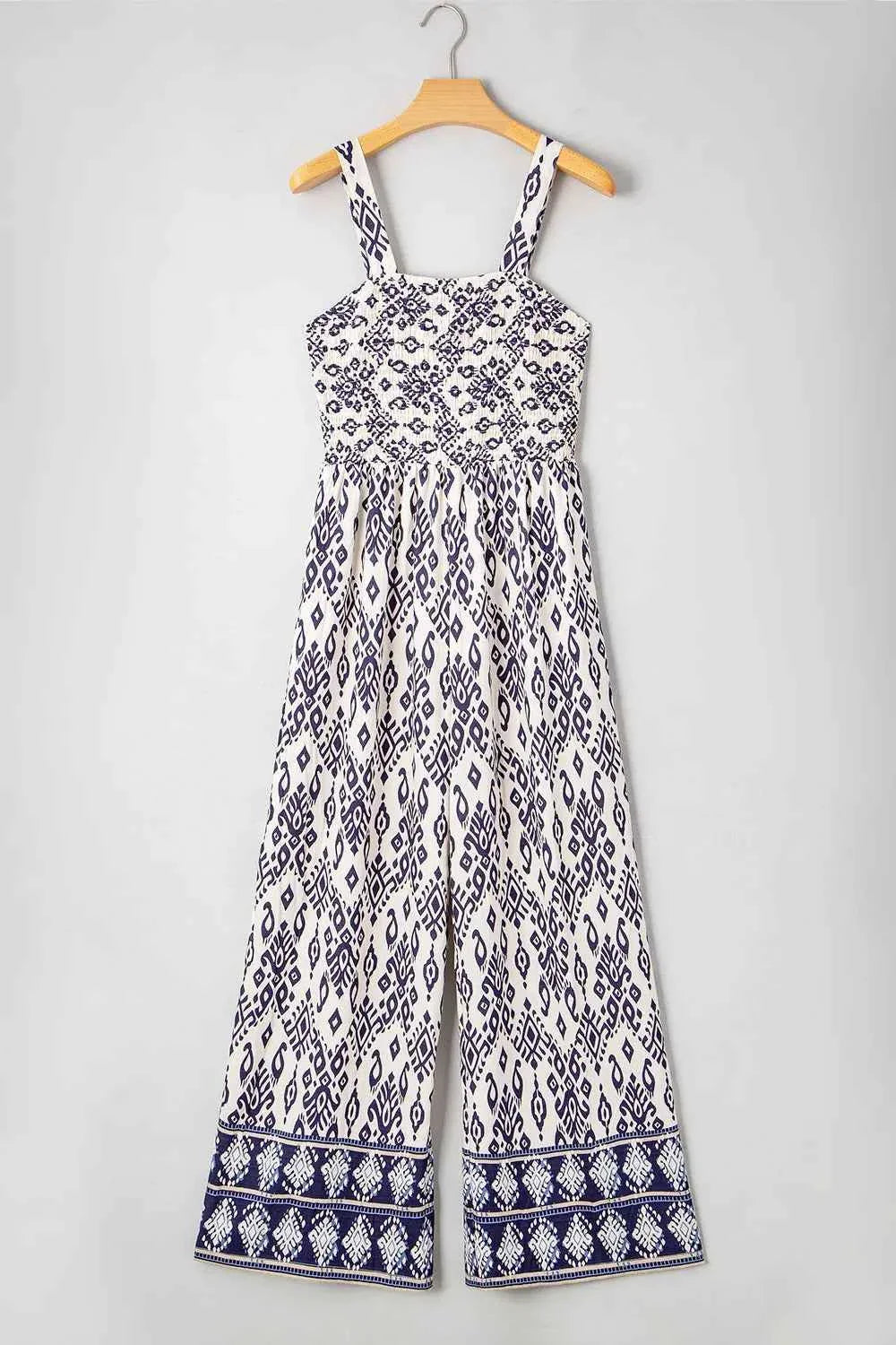 Bohemian Print Wide Leg Jumpsuit
