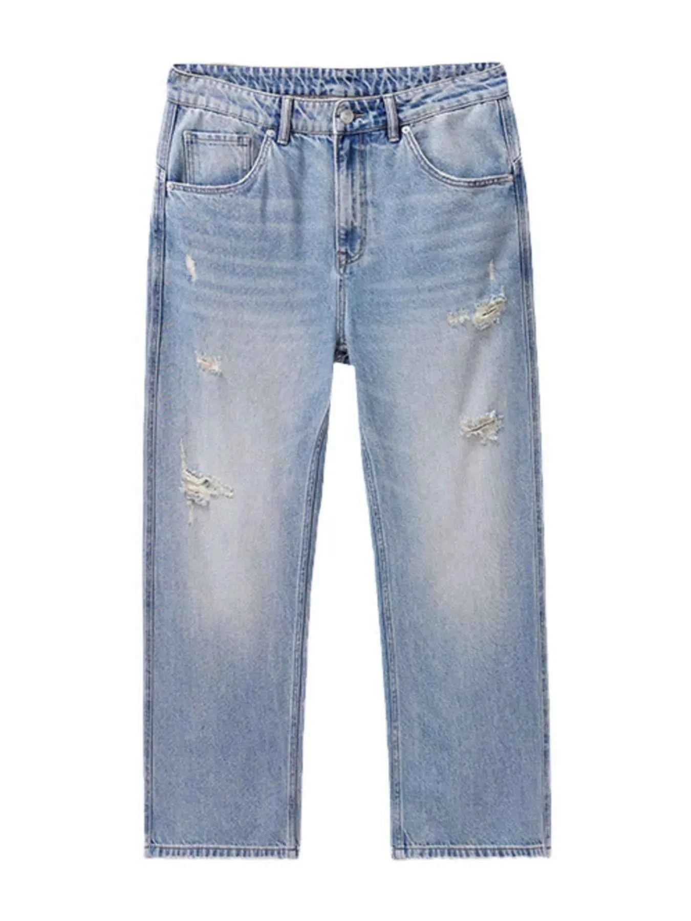 Men's Distressed Wide Leg Jeans