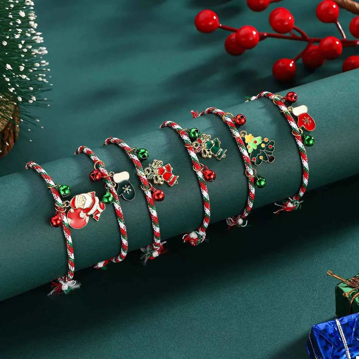 Christmas Charm Braided Rope Bracelet